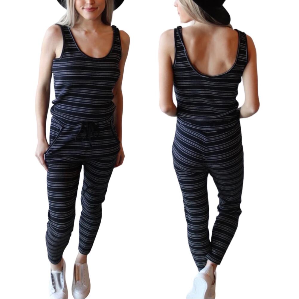 Bobi Los Angeles Striped Jumpsuit Size S